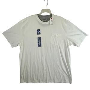 Izod Saltwater Mens XXL White T Shirt Relaxed Chatham Point Tee Soft Stretch